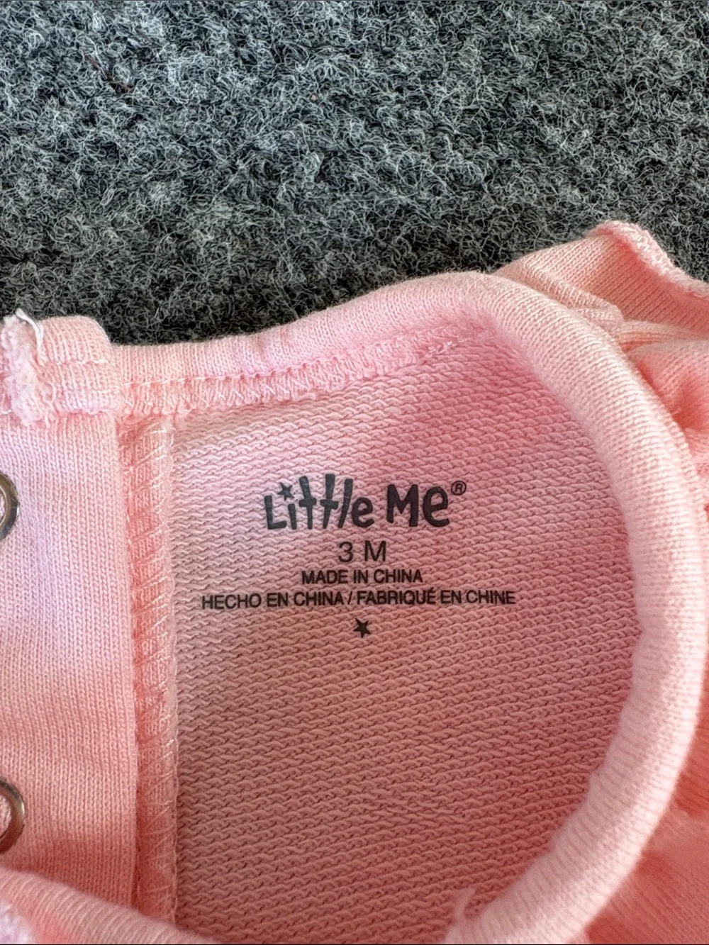 Little Me Pink Infant Bodysuit with Snap Closure
